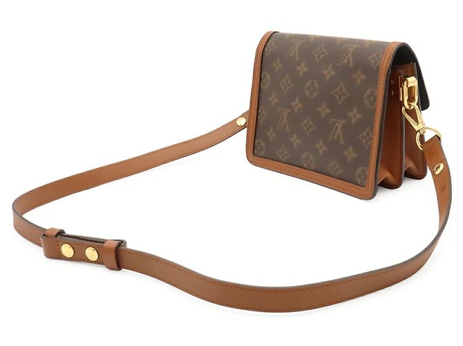 Borsa a tracolla Louis Vuitton Monogram Reverse Dauphine MM Marrone Marrone chiaro - vista 3