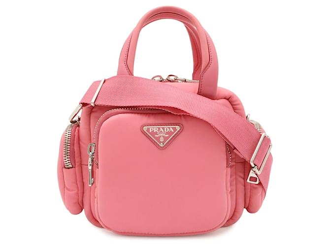 Bolsa de mão Triangle Prada em rosa Begonia - vista 2