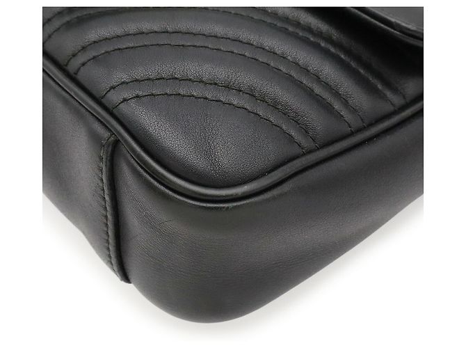 Borsa a tracolla Gucci GG Marmont con catena Nero - vista 4