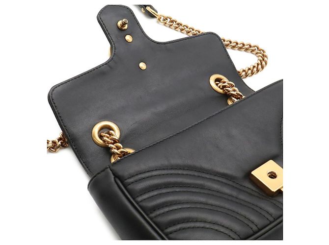 Borsa a tracolla Gucci GG Marmont con catena Nero - vista 7