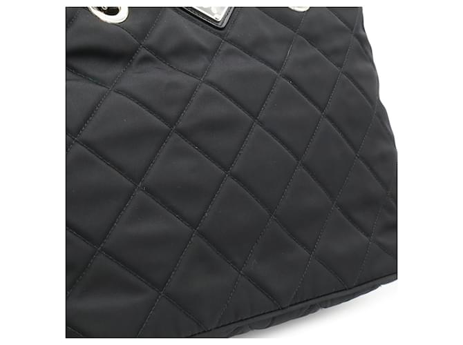 Borsa a Spalla Prada Tessuto Triangle Chain Nero - vista 10