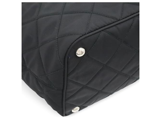 Borsa a Spalla Prada Tessuto Triangle Chain Nero - vista 4