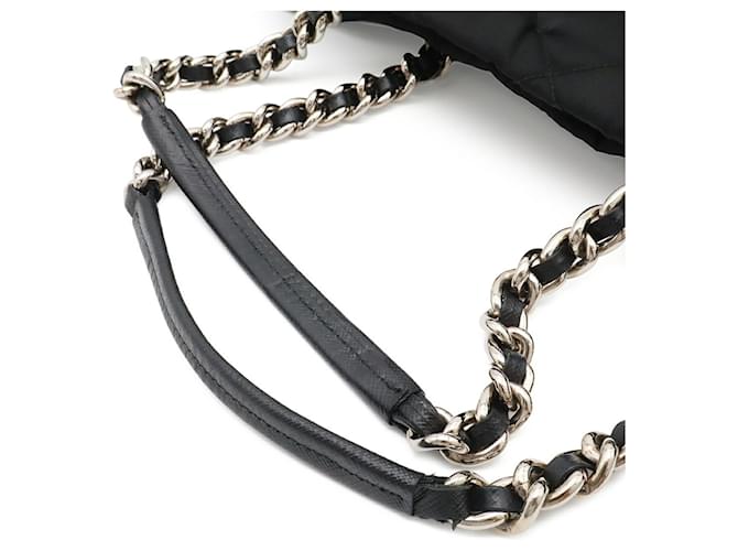 Borsa a Spalla Prada Tessuto Triangle Chain Nero - vista 5