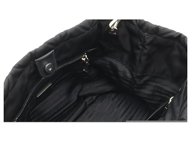 Borsa a Spalla Prada Tessuto Triangle Chain Nero - vista 6