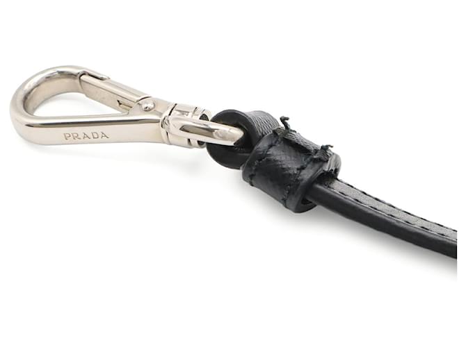 Borsa a Spalla Prada Tessuto Triangle Chain Nero - vista 8