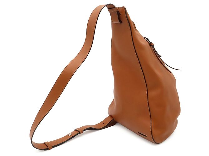 Piccola borsa in pelle Loewe Anton Marrone - vista 3