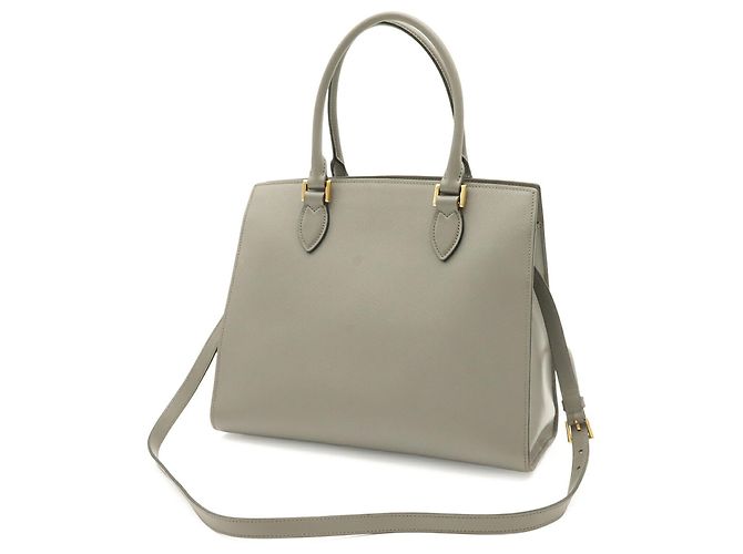 Prada Saffiano Leder Handtasche in Grau Braun - Ansicht 3