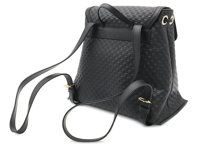 Zaino GUCCI Microguccissima in pelle nera Nero - vista 3