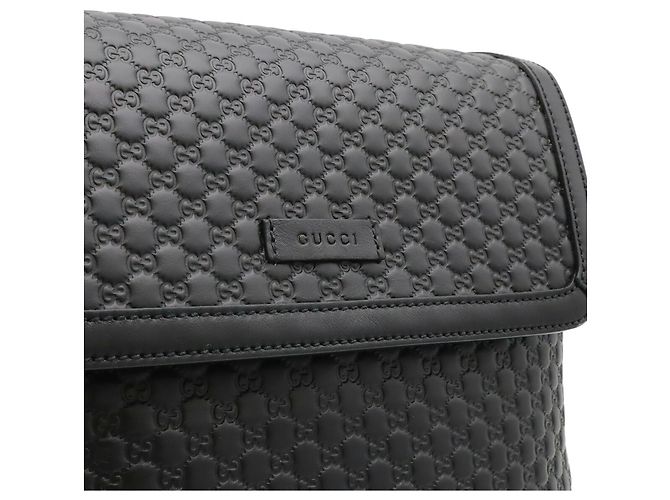 Zaino GUCCI Microguccissima in pelle nera Nero - vista 8
