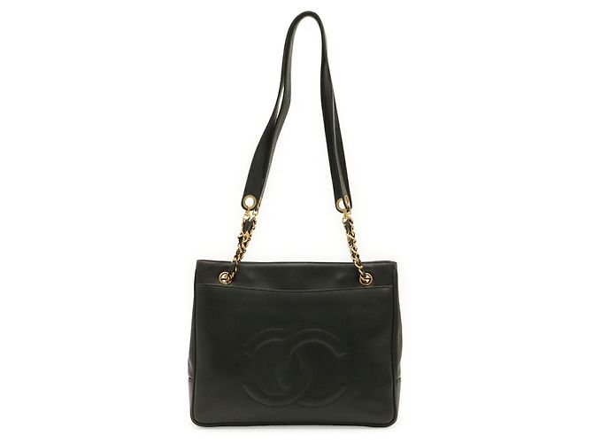 Borsa Tote CHANEL Coco Mark Chain Nero - vista 2