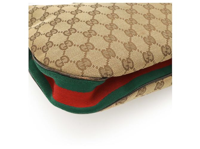 Borsa a tracolla Gucci GG Canvas Sherry Line Marrone Rosso Beige Verde Cachi Marrone scuro - vista 4