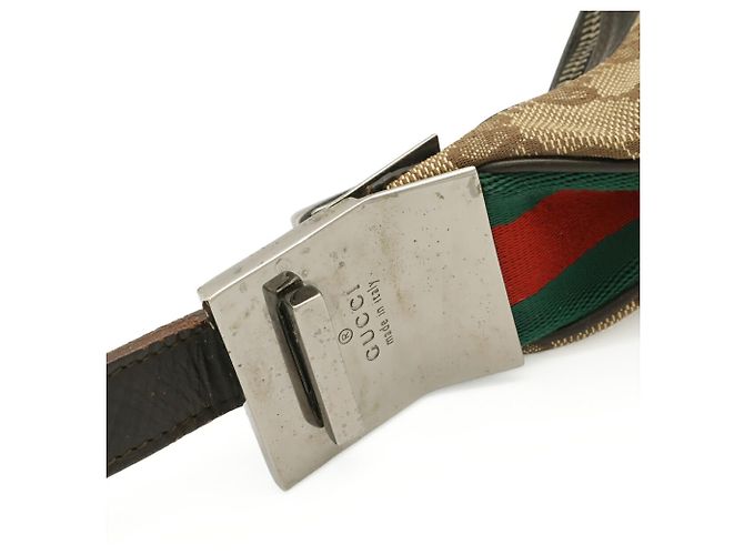 Borsa a tracolla Gucci GG Canvas Sherry Line Marrone Rosso Beige Verde Cachi Marrone scuro - vista 5