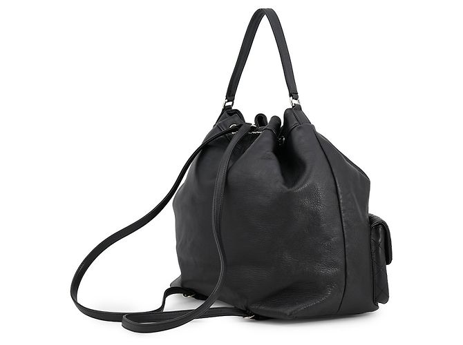 Zaino Chanel Matelassé in agnello nero - vista 2