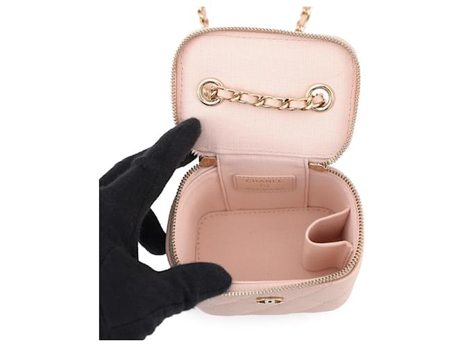 Chanel Matelassé Mini Vanity Case Beige - vista 5