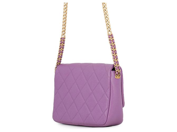 Borsa a Spalla Chanel Matelassé Chain Porpora - vista 2