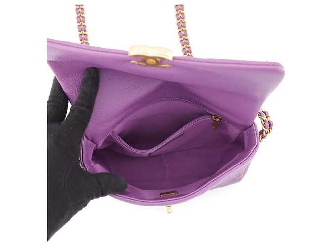 Borsa a Spalla Chanel Matelassé Chain Porpora - vista 5