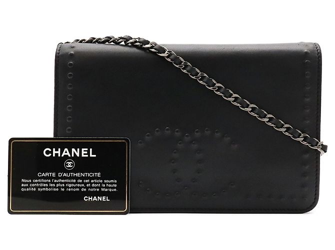 Borsa a tracolla con catena portafoglio Chanel Coco Mark Nero - vista 10