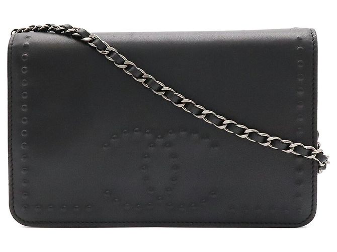 Borsa a tracolla con catena portafoglio Chanel Coco Mark Nero - vista 2