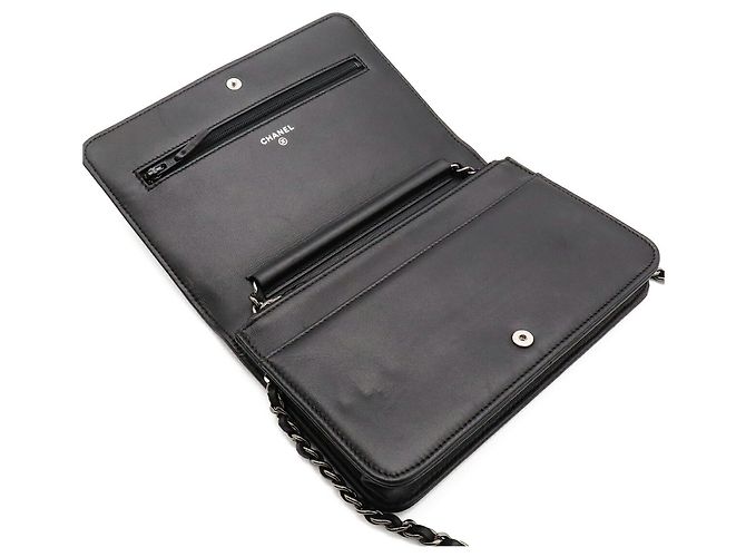 Borsa a tracolla con catena portafoglio Chanel Coco Mark Nero - vista 8