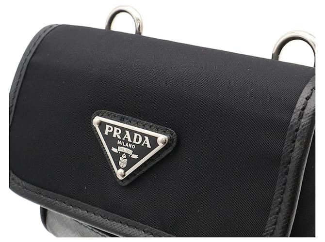 Prada Triangle Schultertasche Schwarz - Ansicht 6