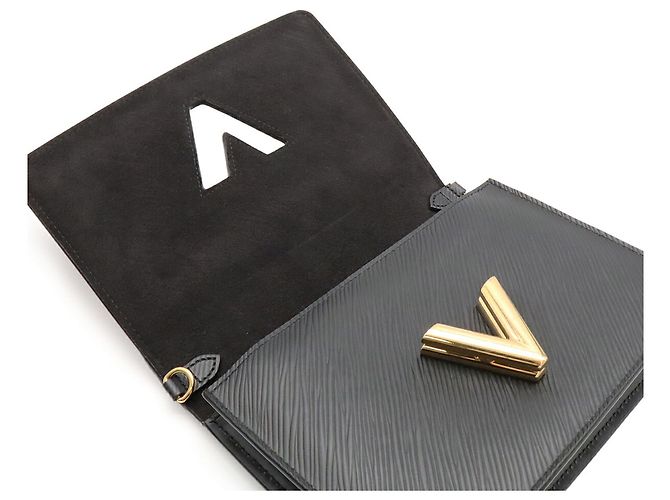 Bolsa de ombro com corrente e carteira Louis Vuitton Epi Twist Preto - vista 8