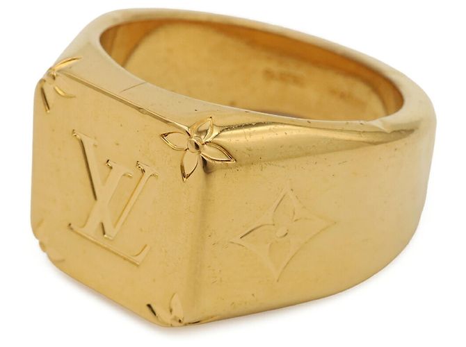Anello sigillo Louis Vuitton placcato oro D'oro - vista 3