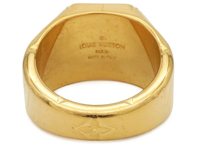 Anello sigillo Louis Vuitton placcato oro D'oro - vista 4