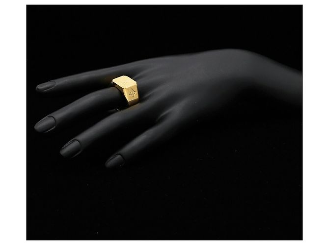 Anello sigillo Louis Vuitton placcato oro D'oro - vista 7