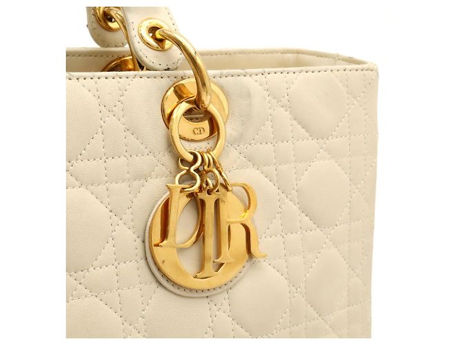 Borsa Christian Dior Lady Cannage Bianco - vista 10
