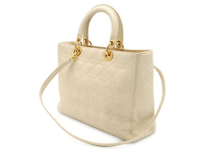 Borsa Christian Dior Lady Cannage Bianco - vista 3