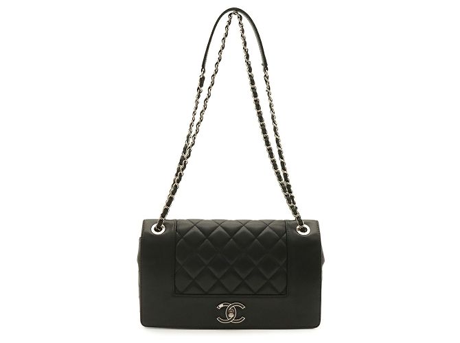 Borsa a tracolla Chanel Mademoiselle Double Flap Chain Nero - vista 2