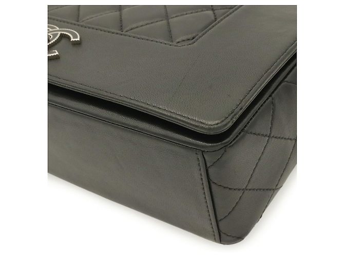 Borsa a tracolla Chanel Mademoiselle Double Flap Chain Nero - vista 4