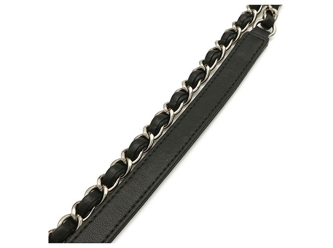Borsa a tracolla Chanel Mademoiselle Double Flap Chain Nero - vista 5