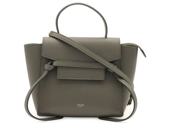 Céline Borsa Celine Belt Bag Nano in pelle grigia Marrone - vista 2