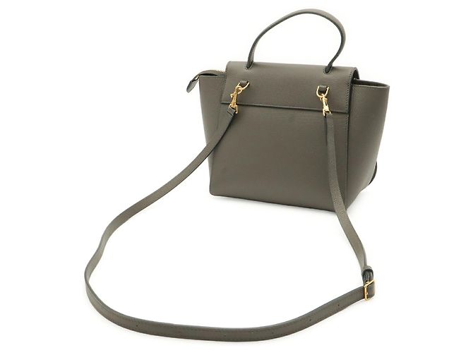 Céline Borsa Celine Belt Bag Nano in pelle grigia Marrone - vista 3