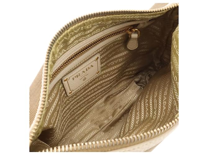 Borsa a tracolla in jacquard Prada Beige Cachi Bianco sporco - vista 6