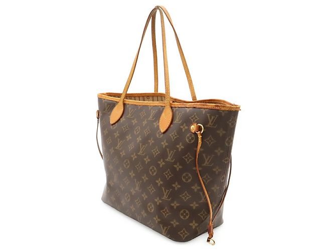 Borsa Tote Louis Vuitton Monogram Neverfull MM Marrone - vista 3