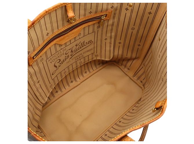 Borsa Tote Louis Vuitton Monogram Neverfull MM Marrone - vista 7