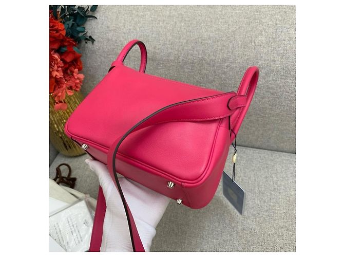 Hermès Lindy Mini Swiff leather Pink - Ansicht 4