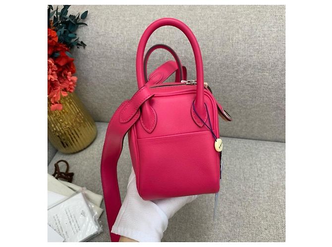 Hermès Lindy Mini Swiff leather Pink - Ansicht 6