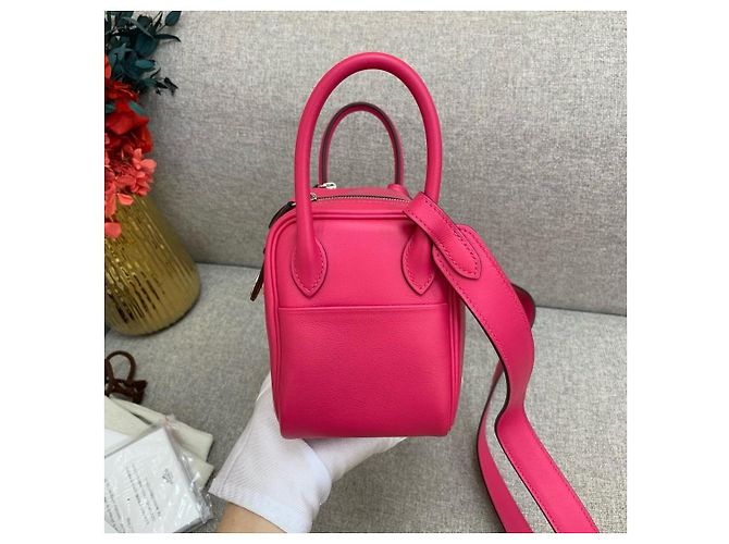Hermès Lindy Mini Swiff leather Pink - Ansicht 7