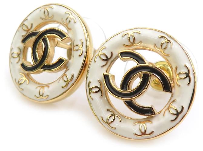 Orecchini a lobo Chanel Oro e Bianco D'oro - vista 2