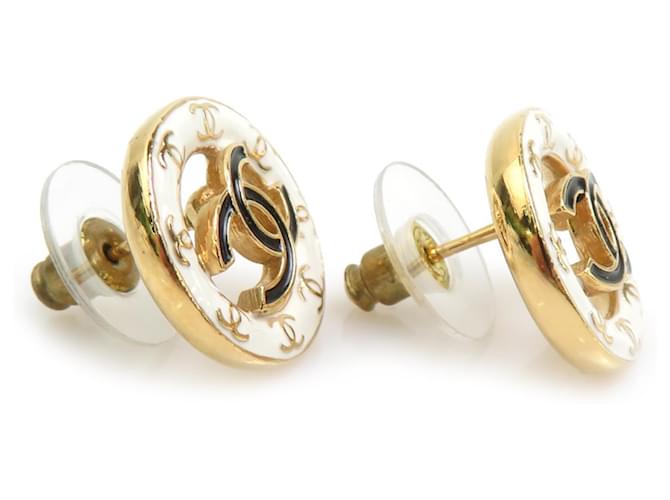 Orecchini a lobo Chanel Oro e Bianco D'oro - vista 3