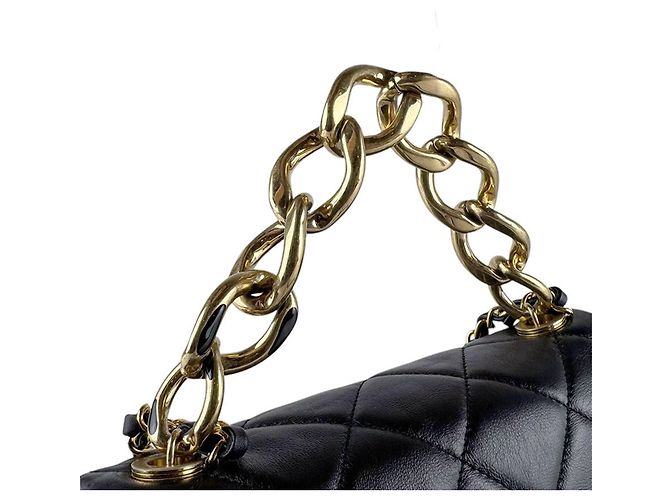 Borsa a tracolla Chanel in agnello Nero - vista 10