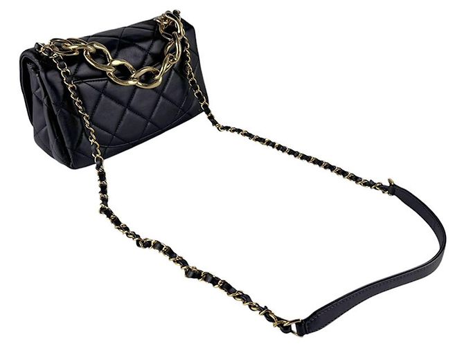 Borsa a tracolla Chanel in agnello Nero - vista 11