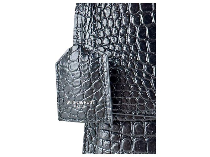 Borsa a Spalla Saint Laurent Sunset Medium Nero - vista 10