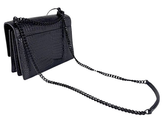 Borsa a Spalla Saint Laurent Sunset Medium Nero - vista 11