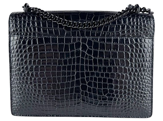 Borsa a Spalla Saint Laurent Sunset Medium Nero - vista 3