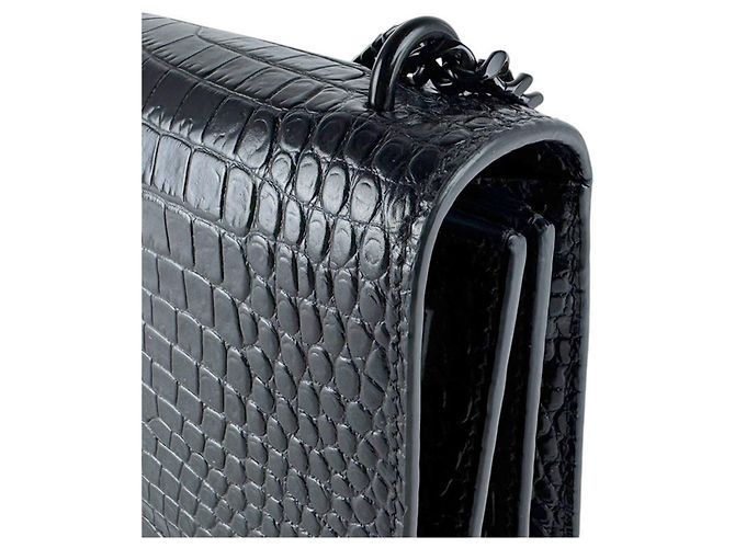 Borsa a Spalla Saint Laurent Sunset Medium Nero - vista 5