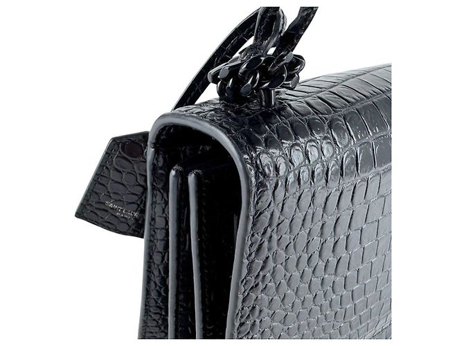 Borsa a Spalla Saint Laurent Sunset Medium Nero - vista 6